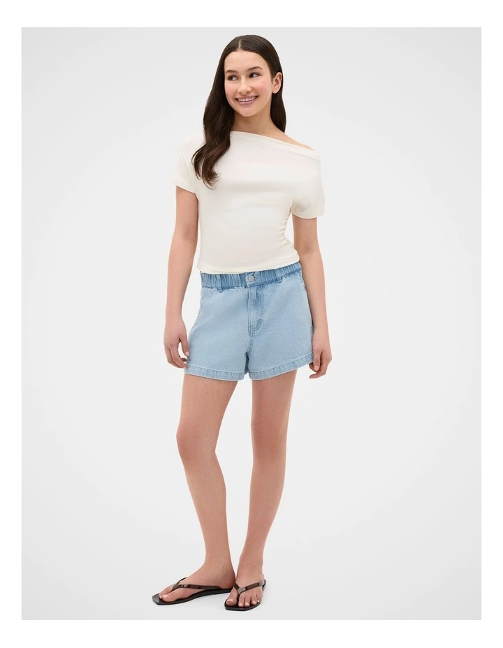 Off Shoulder Tee in Classic Cream image 3