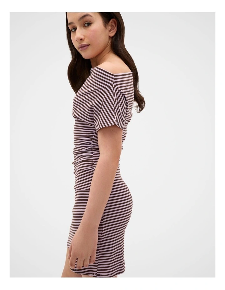 Off Shoulder Dress in Multi image 2