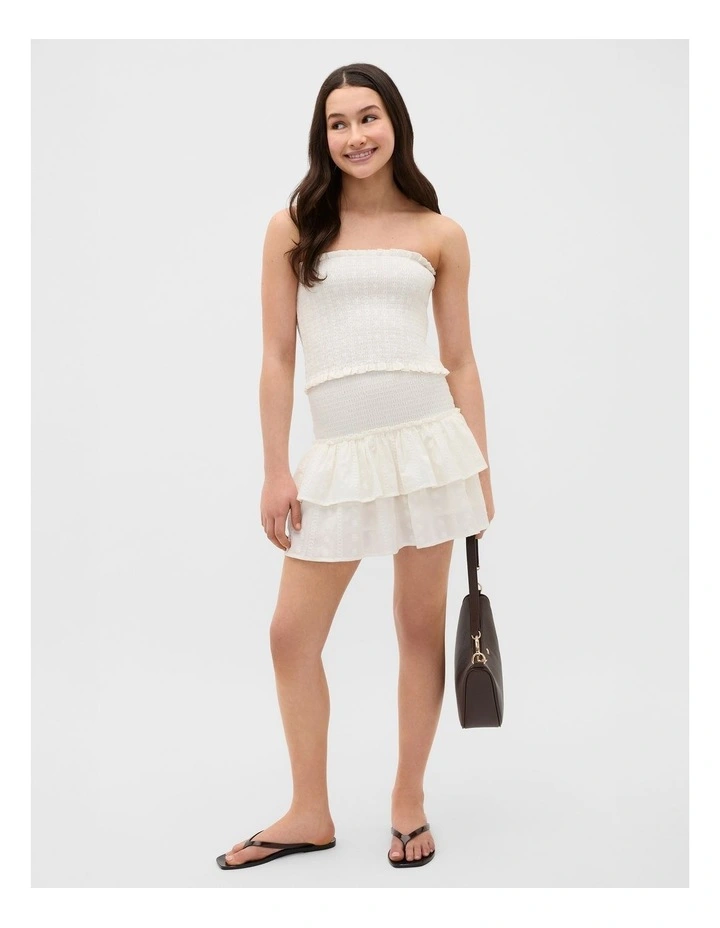 Tiered Shirred Skirt in Classic Cream image 2