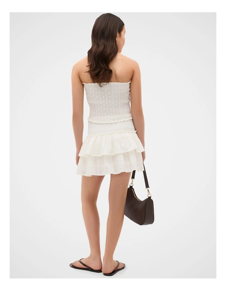 Tiered Shirred Skirt in Classic Cream image 4
