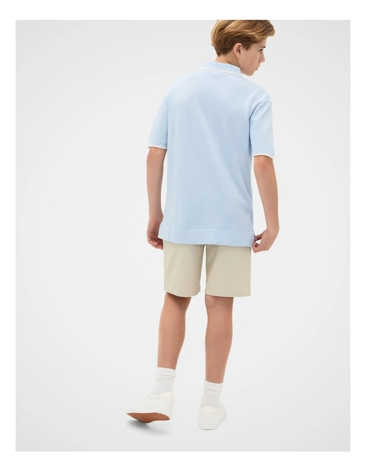 Knit Polo in Sky image 4