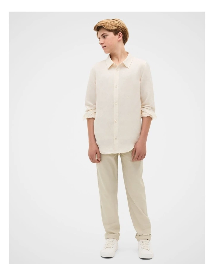 Linen Shirt in Vintage Cream image 2