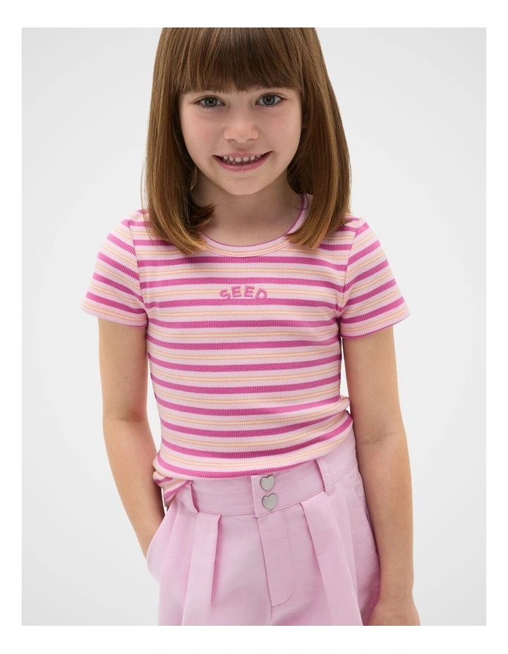 Stripe Logo Rib Tee image 3
