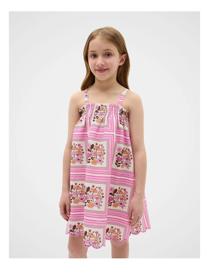 Scarf Print Scallop Dress image 1