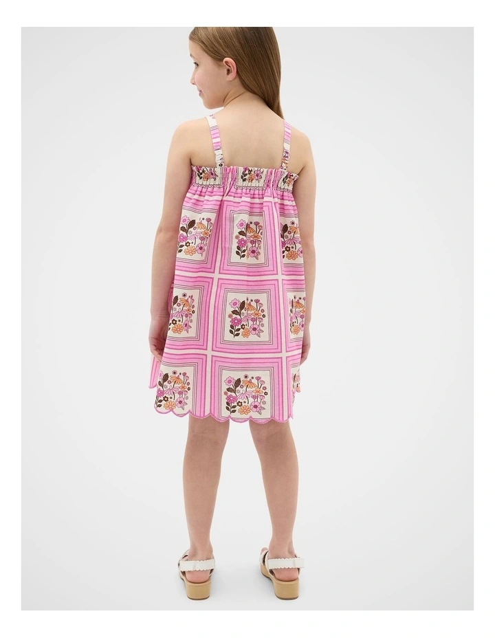 Scarf Print Scallop Dress image 2