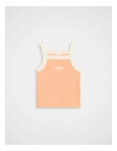 Core Logo Bind Tank in Papaya