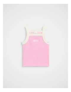 Core Logo Bind Tank in Candy Pink