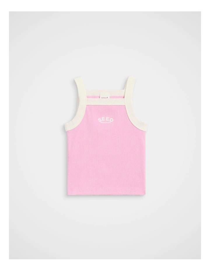 Core Logo Bind Tank in Candy Pink image 1