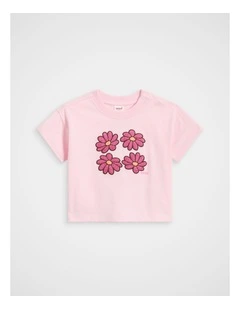 Floral Tee in Pink Lemonade