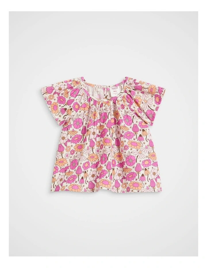 Vintage Floral Top in Butter Cream image 1