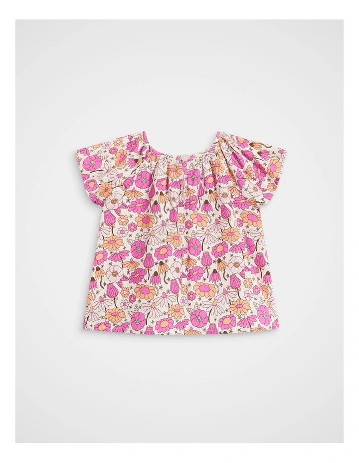 Vintage Floral Top in Butter Cream image 2