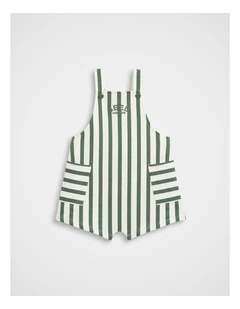 Core Stripe Overall in Olive
