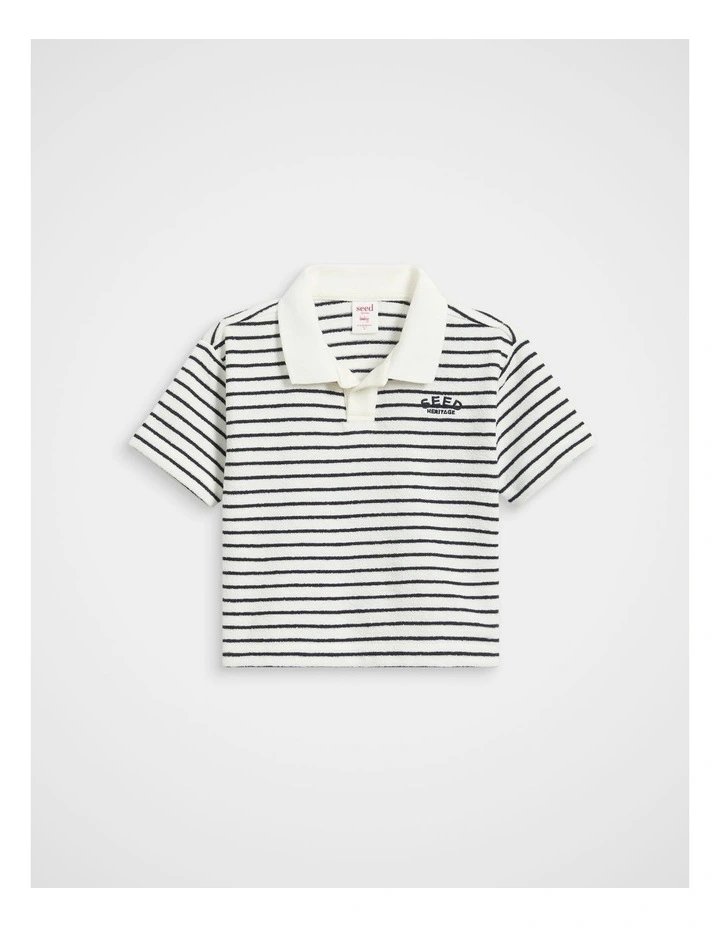 Core Stripe Texture Polo in Midnight Blue image 1