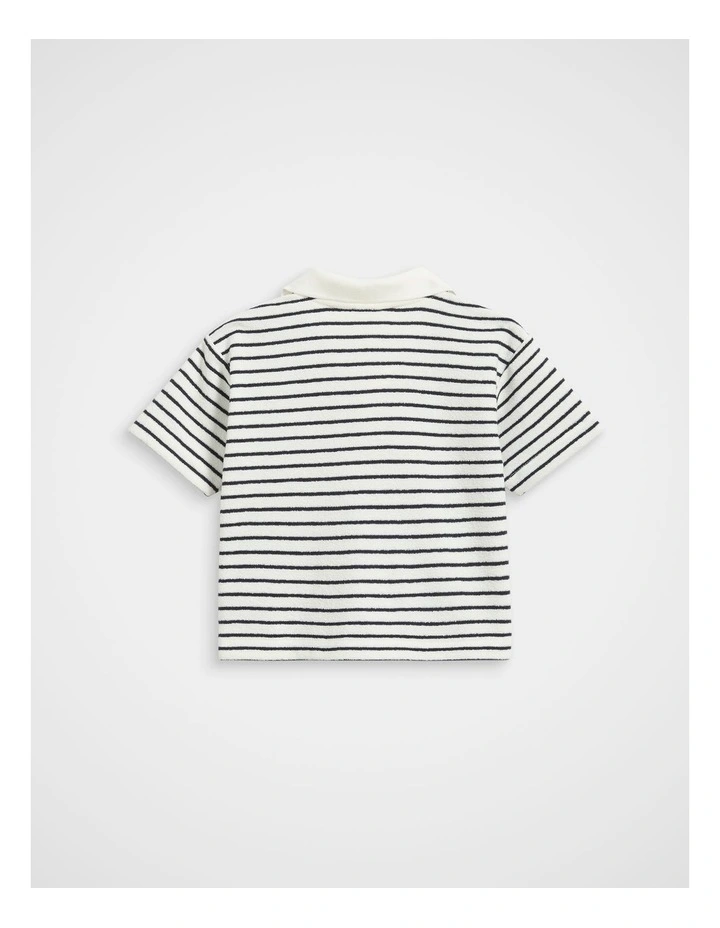 Core Stripe Texture Polo in Midnight Blue image 2