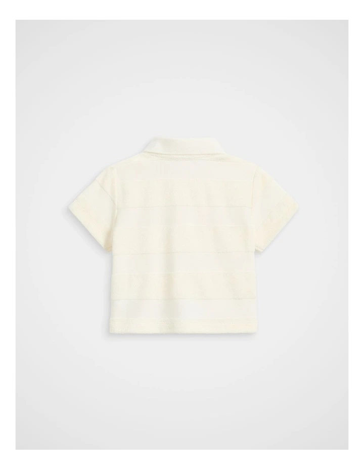 Texture Stripe Polo in Classic Cream image 2