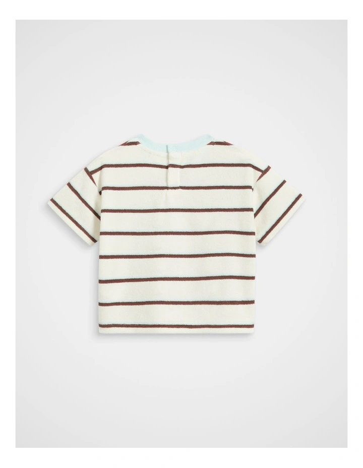 Stripe Patch Tee in Classic Cream image 2