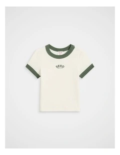 Core Rib Logo Tee in Olive