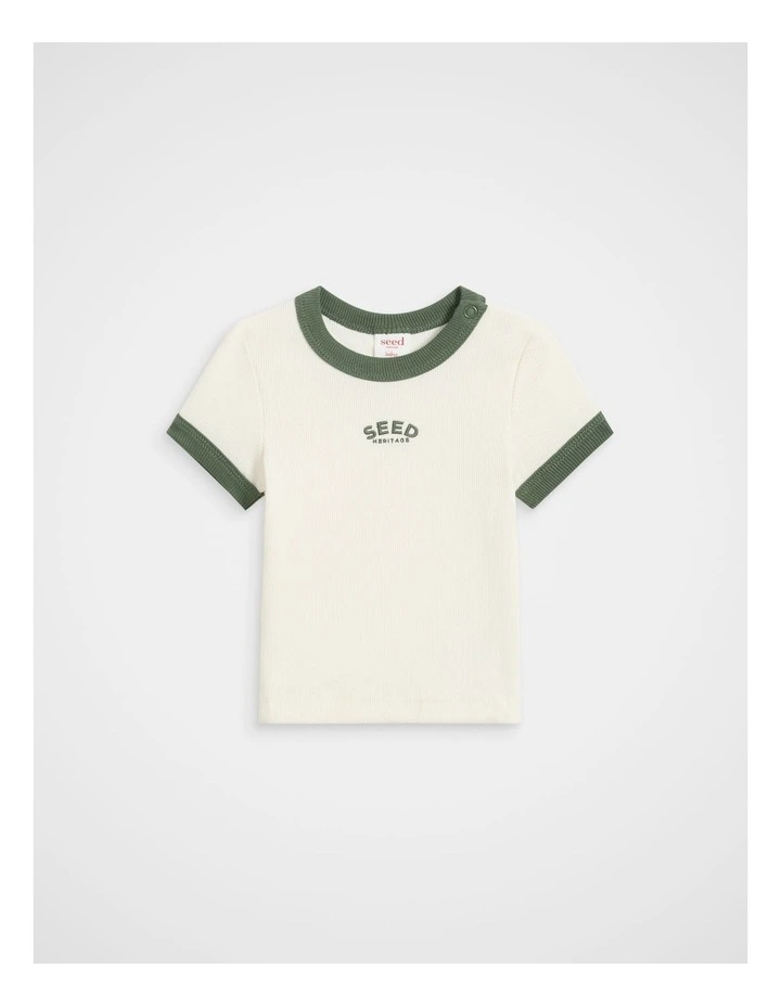 Core Rib Logo Tee in Olive image 1