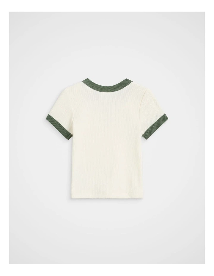 Core Rib Logo Tee in Olive image 2