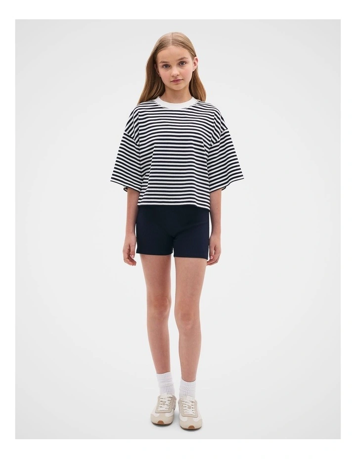 Stripe Boxy Tee in Multi image 2
