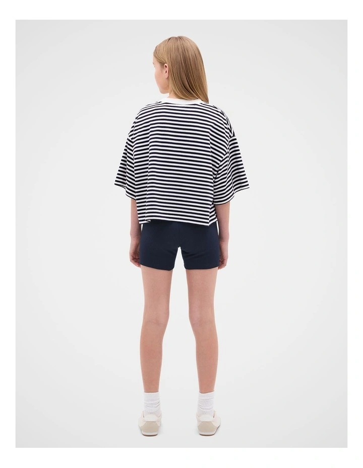 Stripe Boxy Tee in Multi image 4