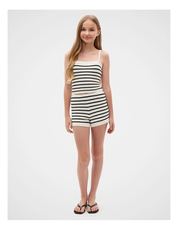 Stripe Knit Top in Classic Cream image 1