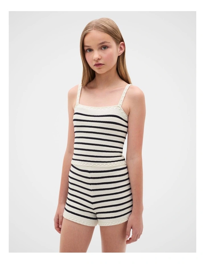 Stripe Knit Top in Classic Cream image 2