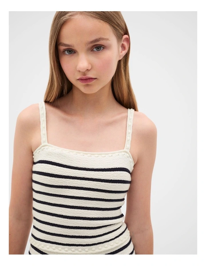 Stripe Knit Top in Classic Cream image 3