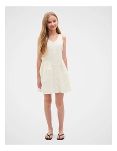 Button Front Dress in Classic Cream