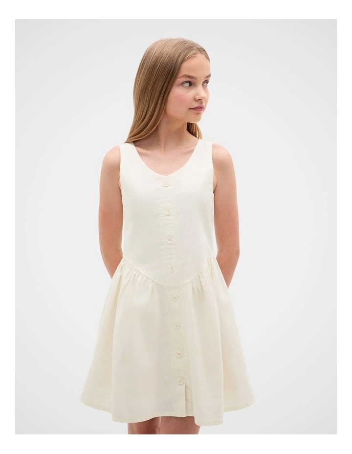 Button Front Dress in Classic Cream image 2