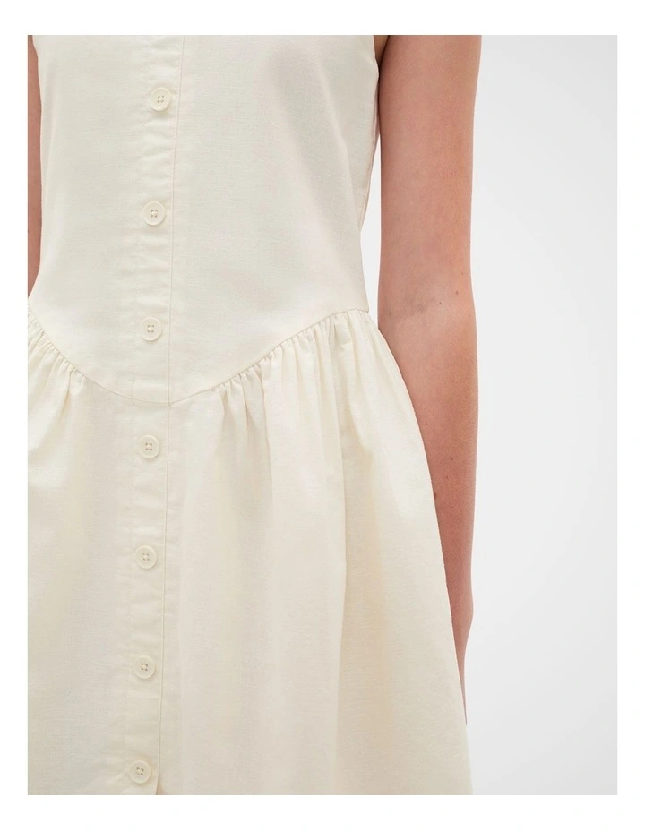 Button Front Dress in Classic Cream image 3