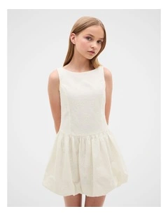 Broderie Bubble Dress in Classic Cream
