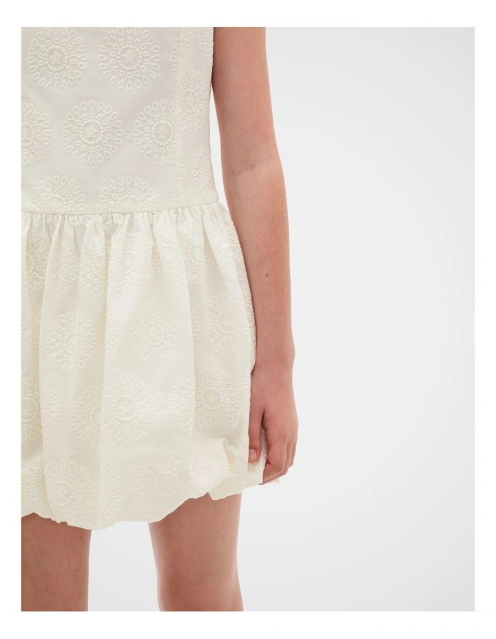 Broderie Bubble Dress in Classic Cream image 3
