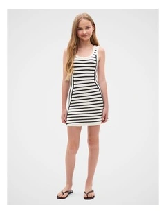 Stripe Knit Dress in Classic Cream
