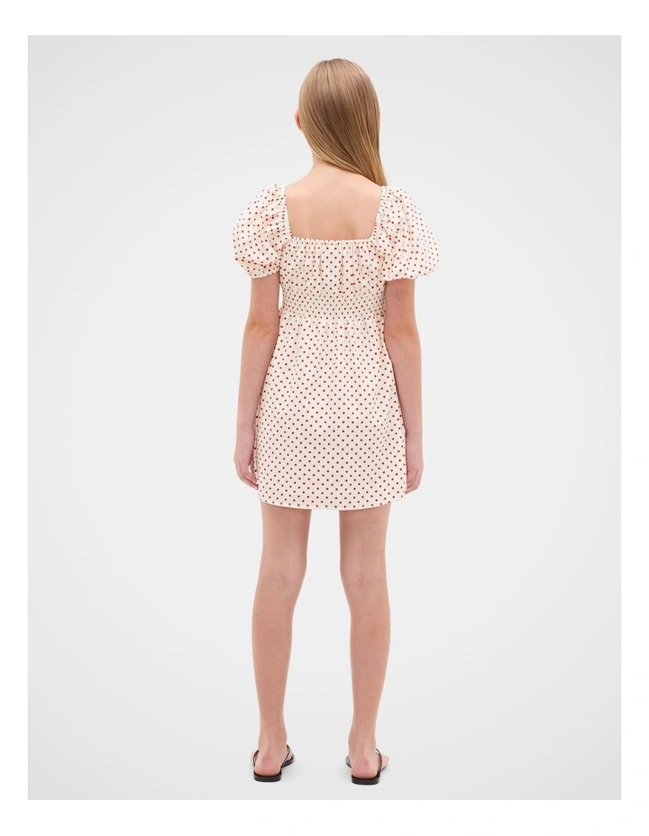 Puff Sleeve Dress in Classic Cream image 3