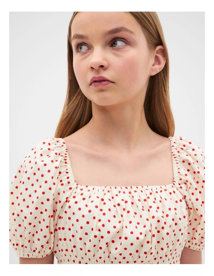 Puff Sleeve Dress in Classic Cream image 4