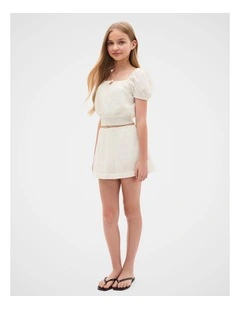 Broderie Skort in Classic Cream