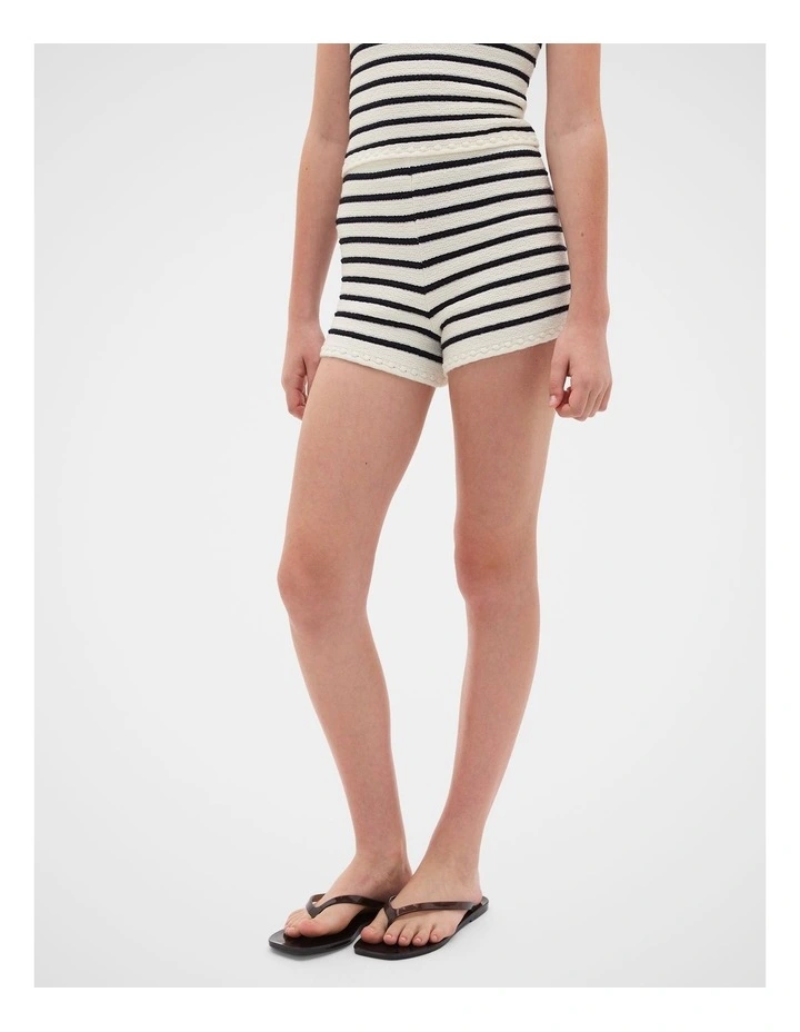 Stripe Knit Short in Classic Cream image 2