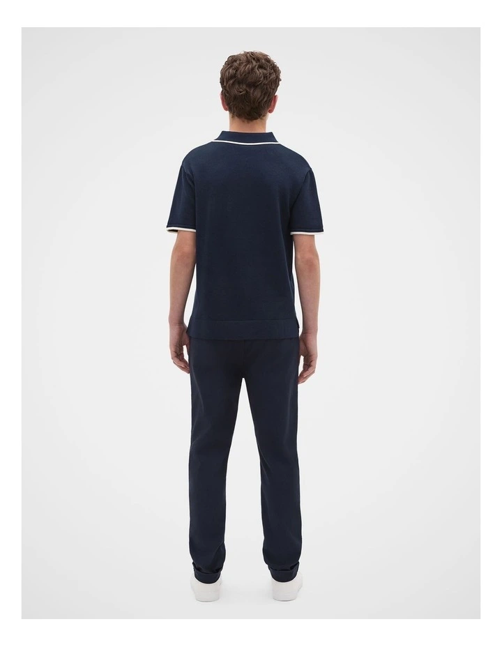 Knit Polo in Midnight Blue image 4
