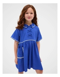 Tie Front Dress in Sapphire Blue