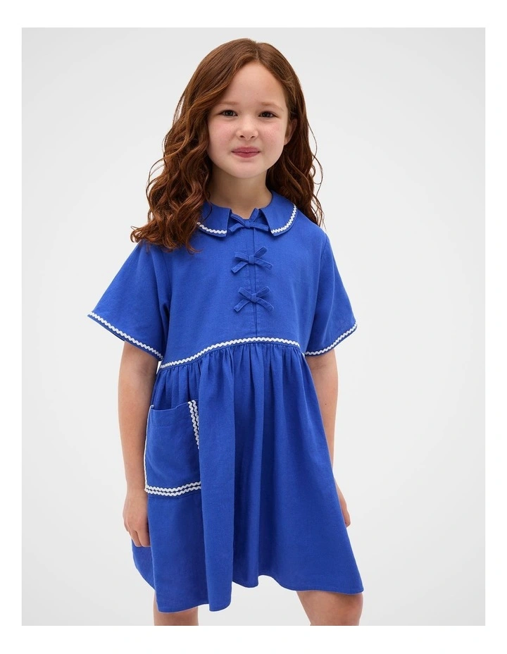 Tie Front Dress in Sapphire Blue image 1