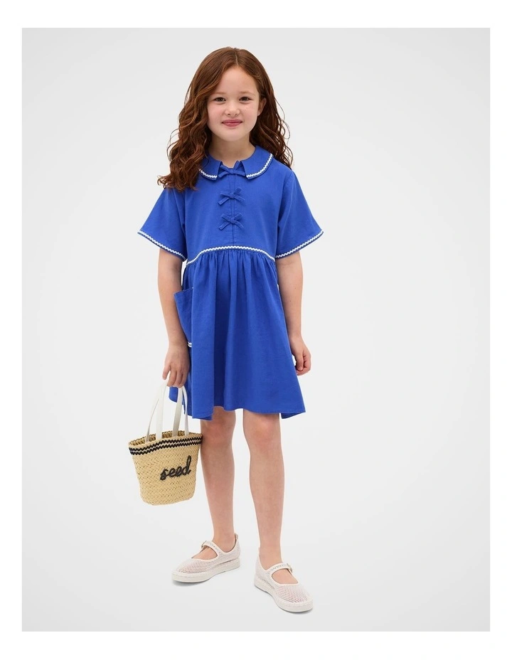 Tie Front Dress in Sapphire Blue image 3