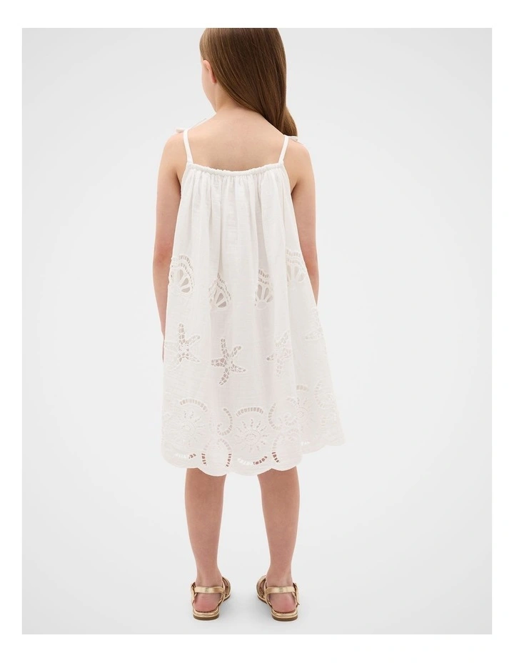 Broderie Dress in Classic Cream image 2