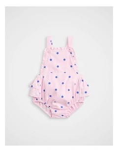 Spot Romper in Pink Lemonade