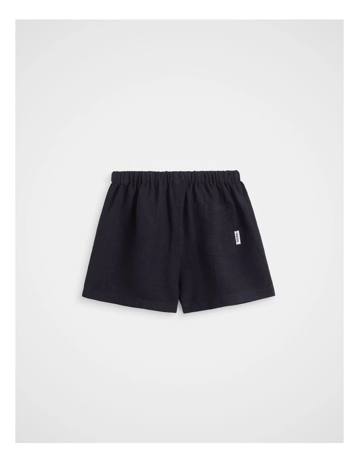 Linen Blend Short in Midnight Blue image 2