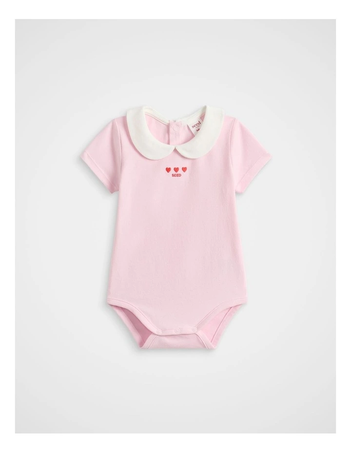 Collared Heart Bodysuit in Musk image 1