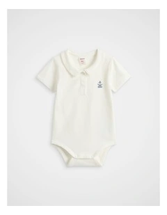 Collared Bodysuit in Classic Cream