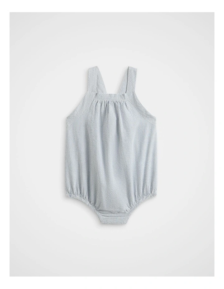 Stripe Romper in Washed Navy image 1