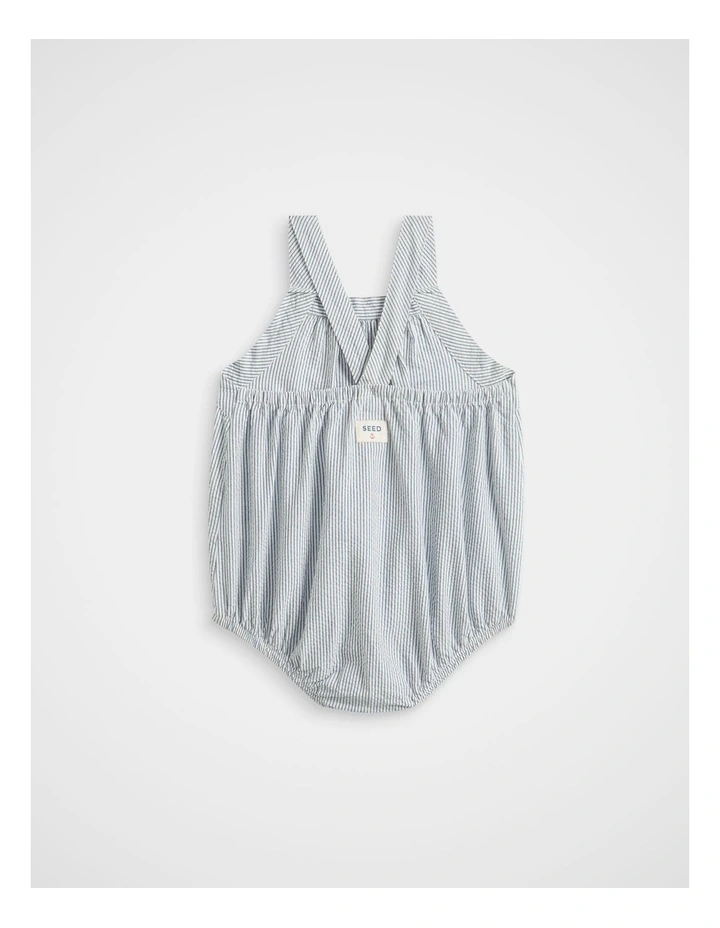 Stripe Romper in Washed Navy image 2