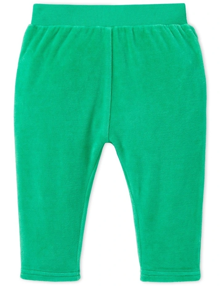Velour Track Pant In Basil image 1